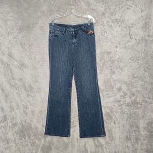 Christopher Blue Flare Y2K Jeans Womens 6 Blue Lloyd Low Rise Dark Wash Western